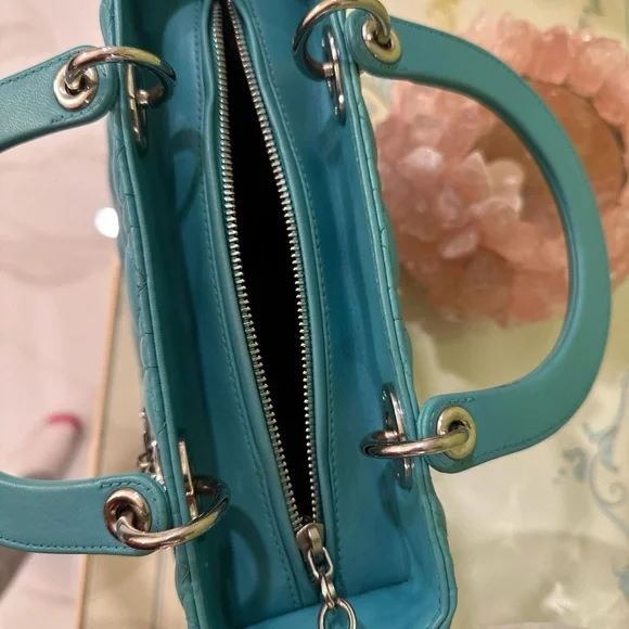 RARE TEAL LADY DIOR MEDIUM SIZE - Picture 4 of 5